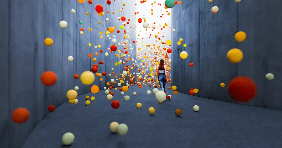 femme balles couleurs